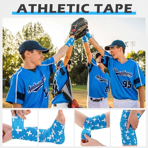 Christian Athletic Tape - 2" x 15FT Self-Adhesive Wrist Wrap - Blue Cross