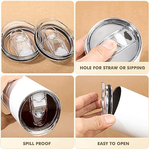 20 oz Skinny Tumbler Replacement Lids, Clear, 5 Pack