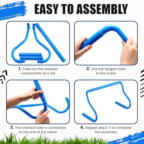 Speed Agility Training Hurdles Set - 16 Pieces, 12" - Blue