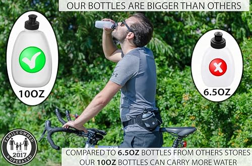 Hydration Running Belt with Bottles - Unisex Waist Pouch for Runners