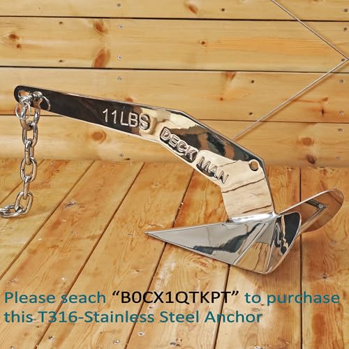 6FT Marine Grade 316 Stainless Steel Boat Anchor Chain 5/16" with 2 Shackles - Silver