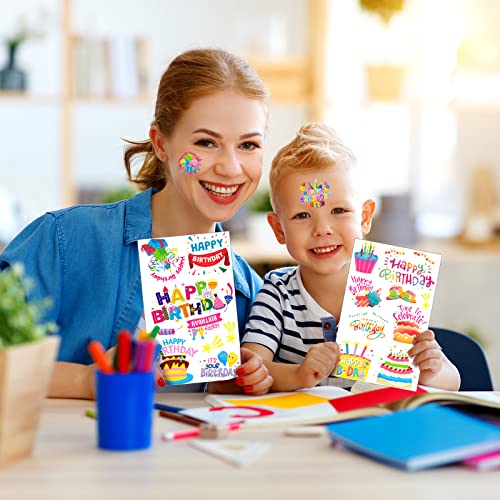 Happy Birthday Stickers - 6 Sheets with Colorful Designs