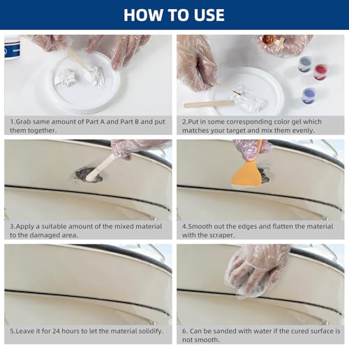 Marine Fiberglass Repair Kit with Color Matching for Boats