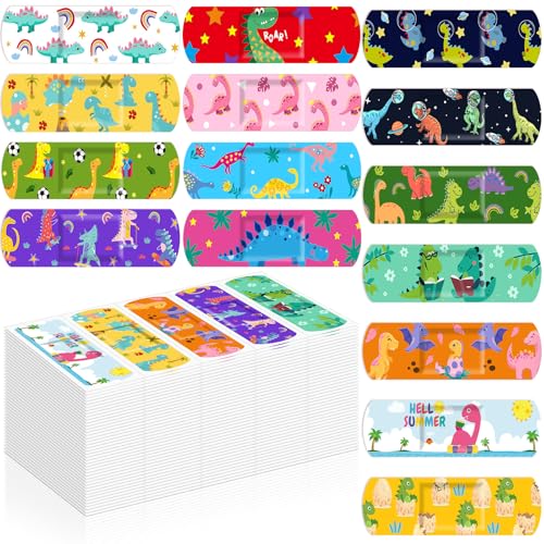 75 Pcs Kids Dinosaur Bandages - 15 Fun Adhesive Styles