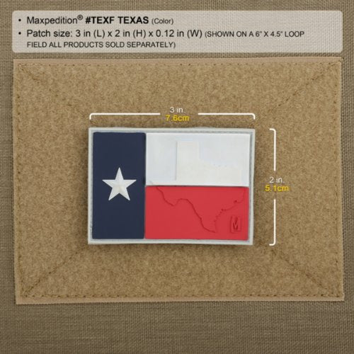 Texas Flag Patch - 3 x 2.1-Inch Arid PVC Morale Patch