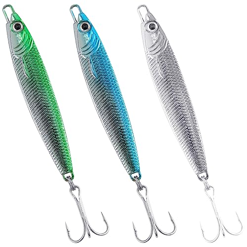 Dr.Fish 2oz Mixed Colors Jigging Spoon Lure for Saltwater Surf Casting – Mackerel Striper Bluefish