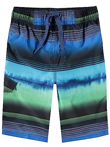 Kanu Surf Boys Viper Quick Dry UPF 50+ Beach Swim Trunk - Nova Navy/Green