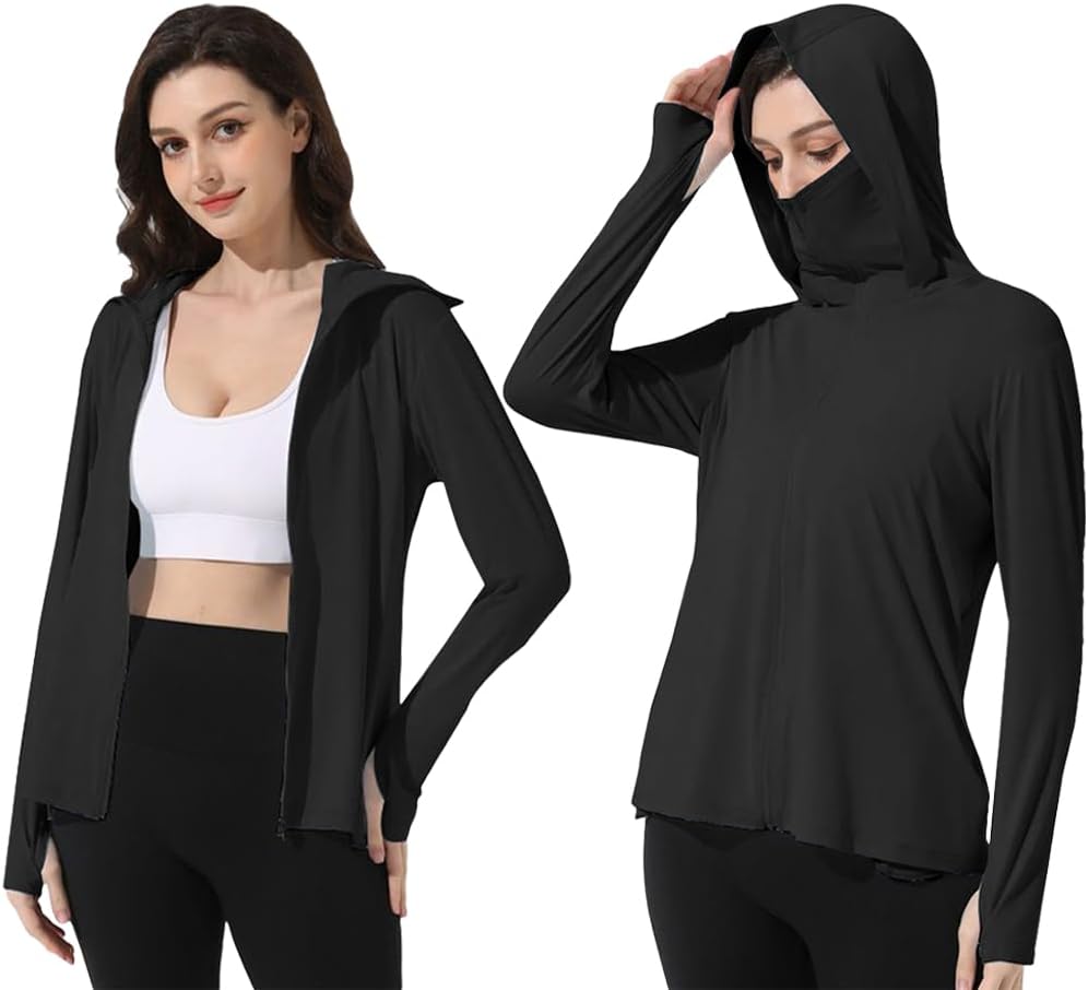 Mingyuezai Women's Lightweight Hooded Sun Protection Jacket | UPF 50+ Long Sleeve for Hiking