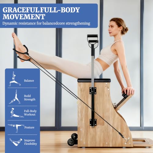Wunda Pilates Chair - Combo Chair with Adjustable Resistance & Split Pedals