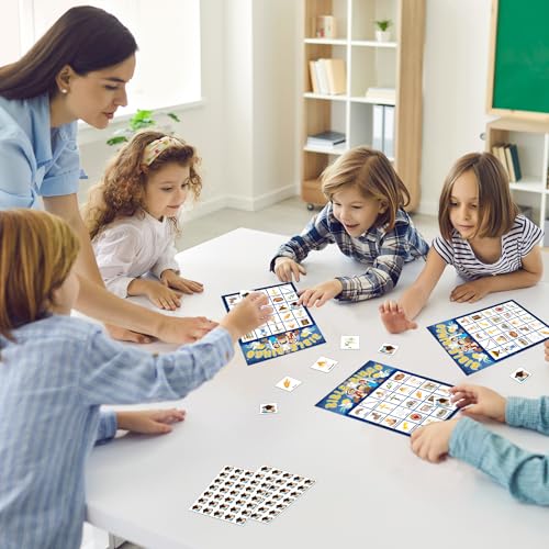 Bible Bingo Game Set for Kids - 24 Player Cards & Chips