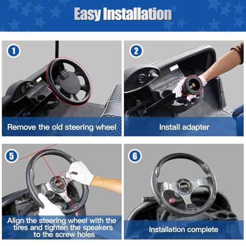 12.5" Universal Golf Cart Steering Wheel - Blue