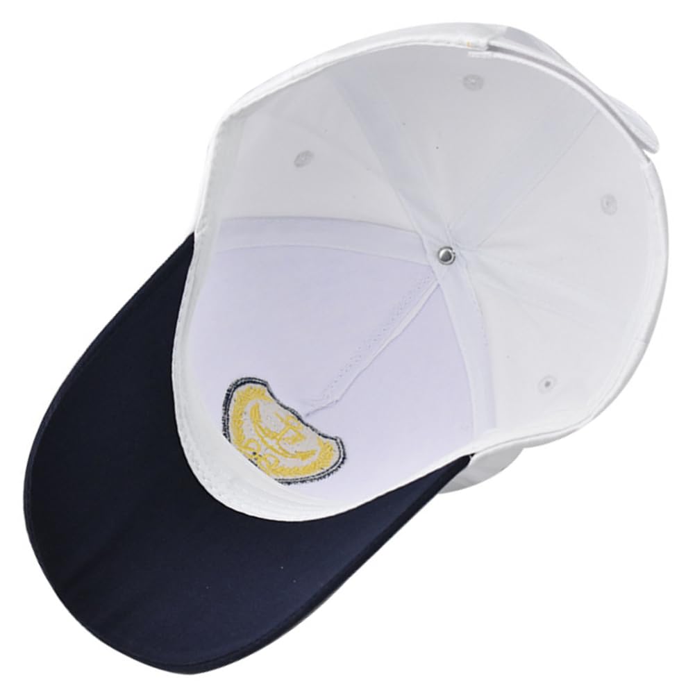 2Pcs Anchor Embroidered Captain Hat Skipper Boating Baseball Caps Adjustable Nautical Yacht Navy Marine Sailor Trucker Hat for Women Men - White & Navy