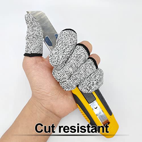 Cut-Resistant Finger Cots - 10pcs HPPE Thumb Protectors for Kitchen Work