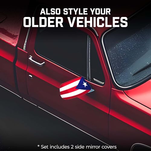 Puerto Rico Car Side View Mirror Covers - 2 Pack, 5.9x8.66 in, Weatherproof