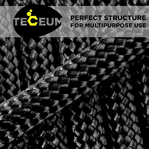 Heavy Duty 750 lb Paracord Rope - 4mm Utility Camping Cord - Black - 50 ft