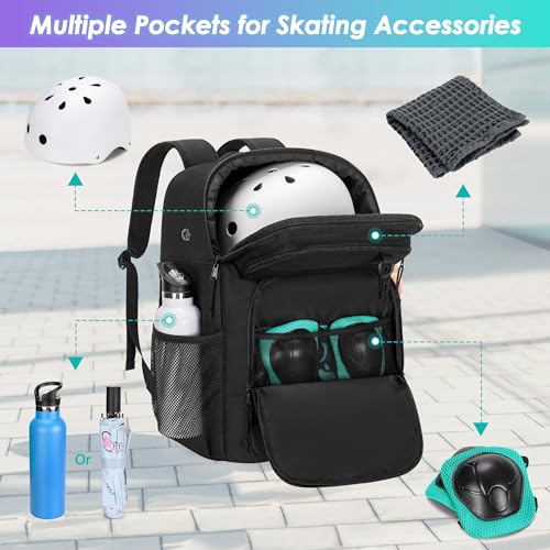 Roller Skate Backpack for Men & Women - Fits Up to US Men's 13
