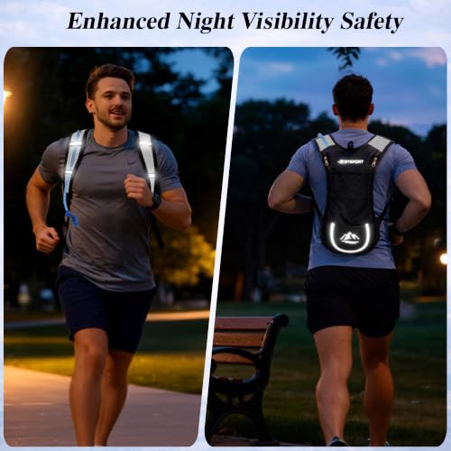 Lightweight Hydration Backpack 2 Pack with 2L Bladder - Black