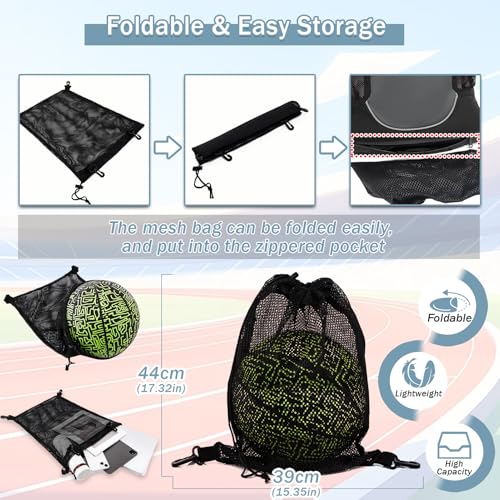 Drawstring Basketball Backpack - Coal Black, Foldable Sports Sack