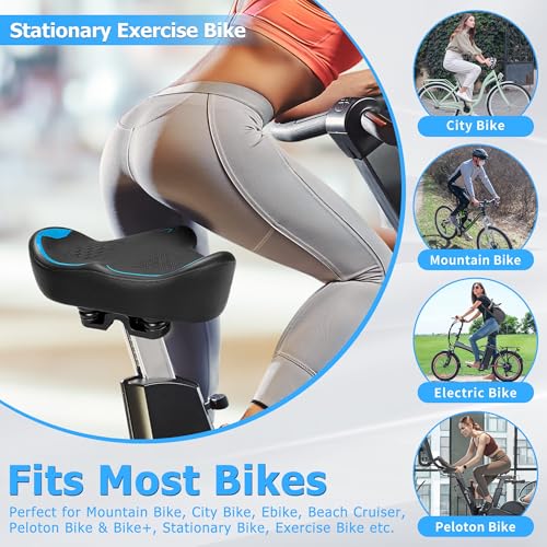 Comfortable Oversized Bike Seat Cushion - Blue Variation