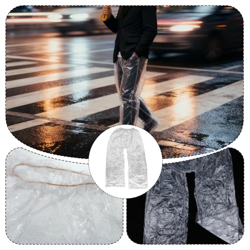 4 Pack Disposable Waterproof Rain Pants with Shoe Covers