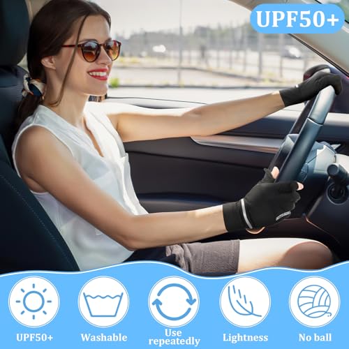 UV Sun Protection Driving Gloves for Women - Black