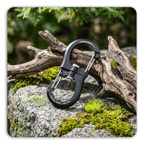 1kN Double-Ended Wiregate Carabiner Clip - Black, 5pcs