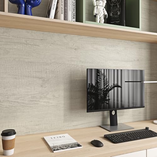 Livelynine Neutral Wood Contact Paper for Countertops Waterproof Desk Wallpaper Peel and Stick Counter Top Covers Self Adhesive Off White Desk Cover Light Wood Vinyl Wrap for Kitchen Cabinet 15.8x78.8
