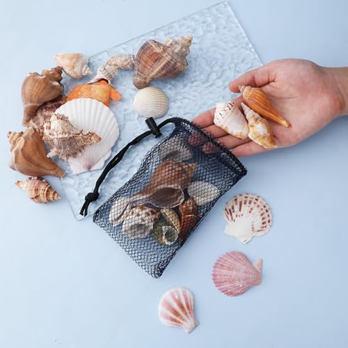 5 Pcs Small Drawstring Mesh Bags - 6x4 Inch Nylon Storage Bags
