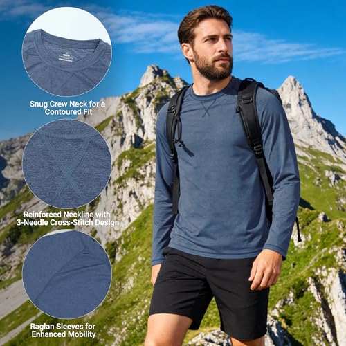 Mens UPF 50+ Sun Protection Rash Guard Quick-Dry Fishing Swim Shirt