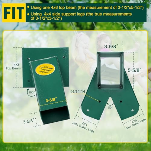 BETOOLL End Brackets for Heavy Duty A-Frame Swing Set - Green, 1 Piece