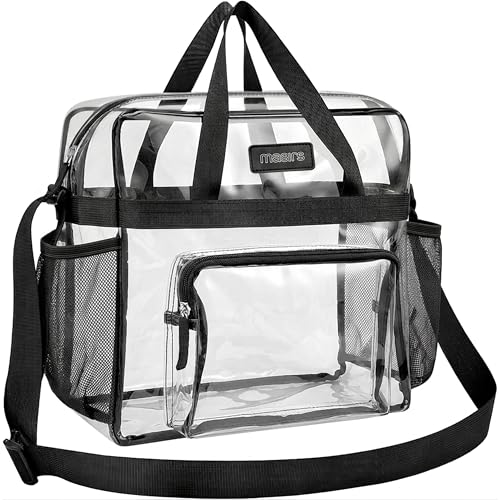 Clear Tote Bag - Stadium Approved with Mesh Pockets & Zippered Top