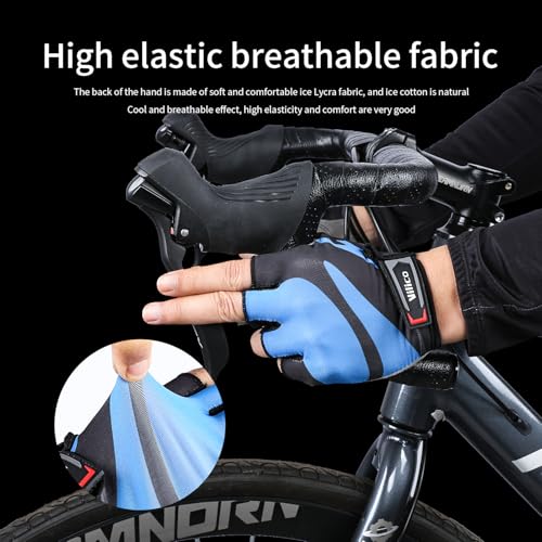 Fingerless Cycling Gloves for Men & Women - Black, Medium