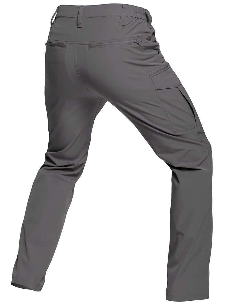 CARWORNIC Men's Lightweight Tactical Hiking Pants Water-Resistant Flex EDC Cargo Pants Stretch Quick Dry Work Pants Multi-Pocket Travel Safari Outdoor Fishing Trousers