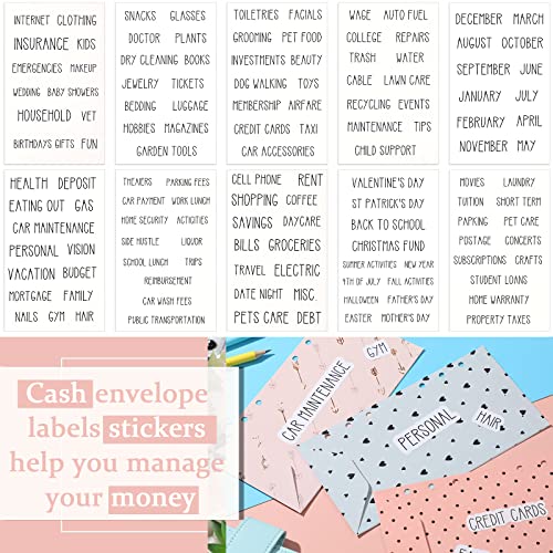 128 Cash Envelope Label Stickers for Budget Planning - Vinyl Stickers