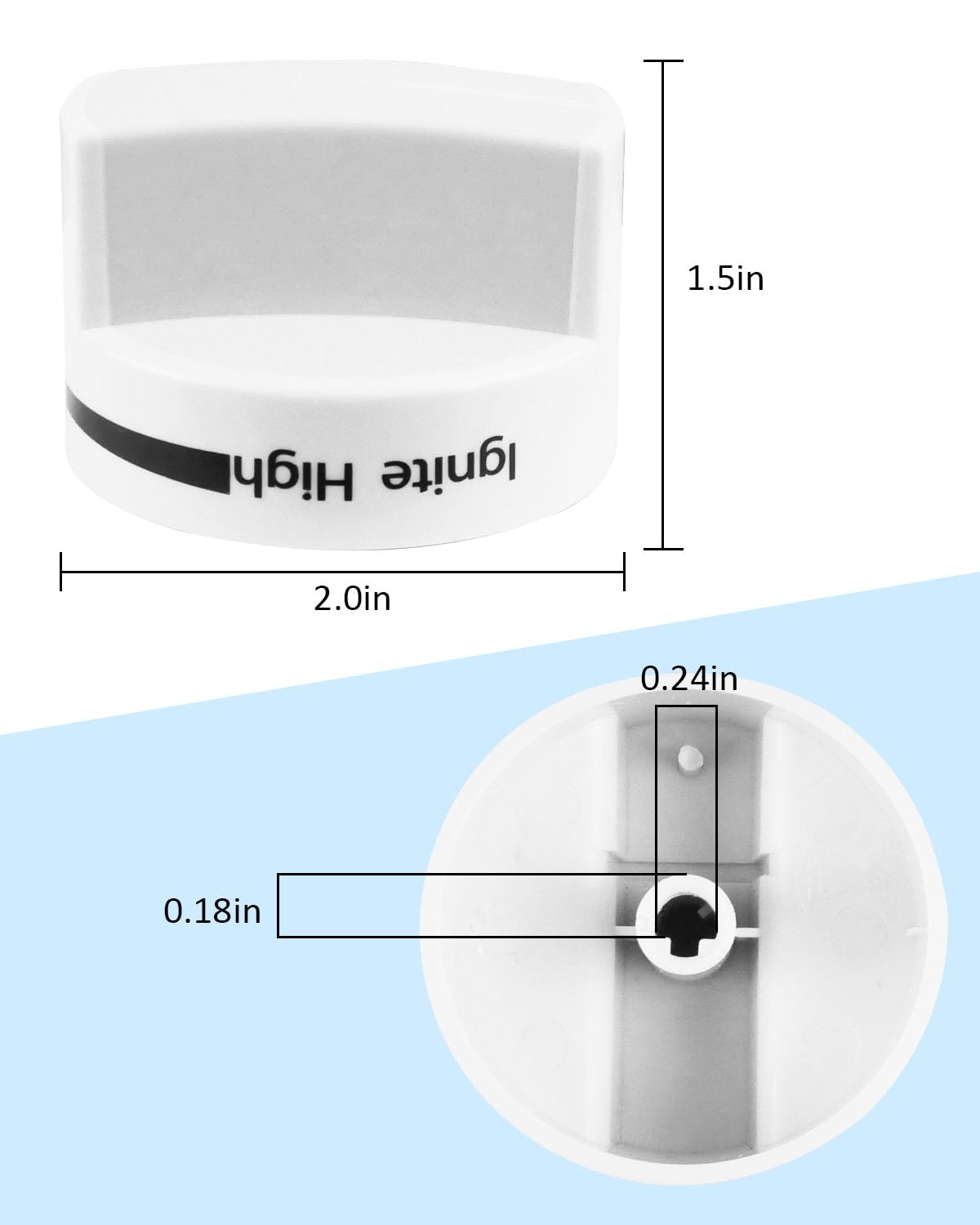 4Pack Fit for Whirlpool Gas Stove Knobs Replace #WPW10339443 AP6019878 2311009 PS11753189 PS3507189 White Stove Knobs Replacements Range Oven Knobs Part Upgraded