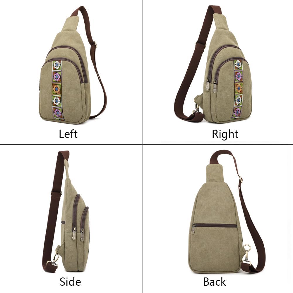SILKAREA Canvas Sling Bag - Versatile Crossbody Purse for Travel & Hiking | Small Daypack Design