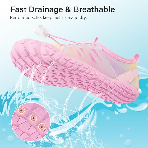 Stelle Kids Rainbow Water Shoes - TPU Side Support Barefoot, 13 Little Kid