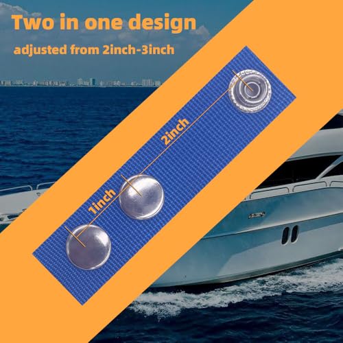 Boat Cover Snap Extender - Steel, 2''-3'', Blue