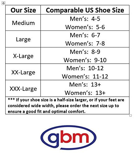 GBM Secure Step Blue Medium Non Slip Safety Socks 6 Pairs - Double-Sided Tread