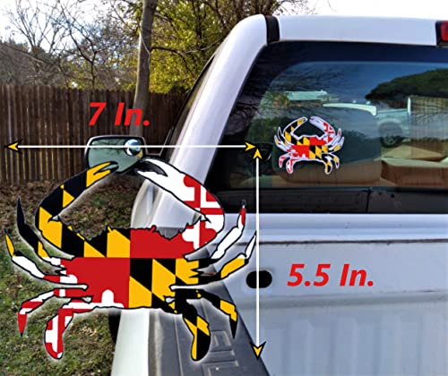 Maryland Crab Decal - UV Resistant State Flag Sticker 7x5
