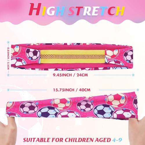 Soccer Headbands for Kids - 3 Pack in Pink, Yellow & Purple