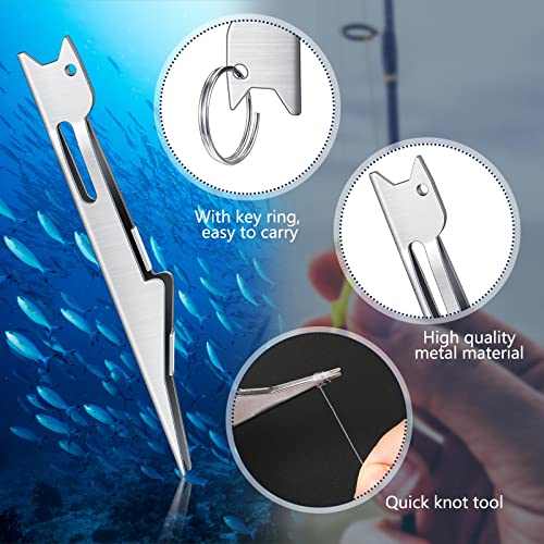 Fishing Knot Tying Tool - 3 Pcs Quick Tie Fly Angler Accessories - Silver