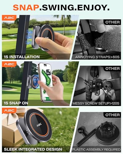 Magnetic Golf Cart Phone Holder - Iron Gray Premium Accessory