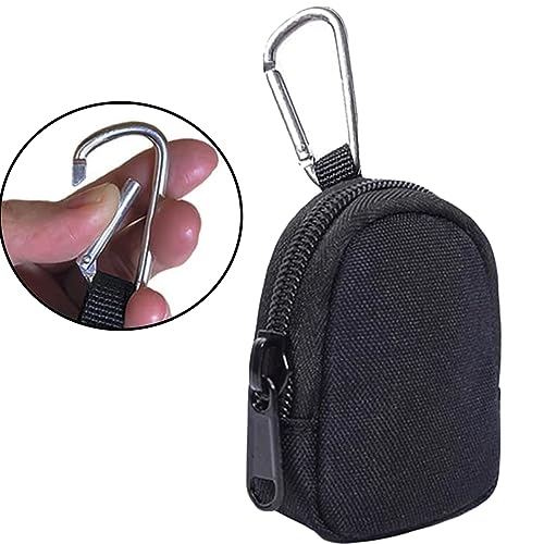 Imeisuit 2-Pack Tactical Coin Purse Key Bag - 1000D Nylon Mini EDC Organizer (Black, 2pcs)