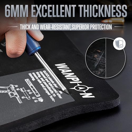 20x12 Inch Gun Cleaning Mat - 6mm Thick Non-Slip Pistol Maintenance Pad