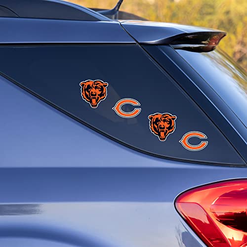 NFL Football Quad Decal Set - 4 Die-Cut Decals, 3x12 inches