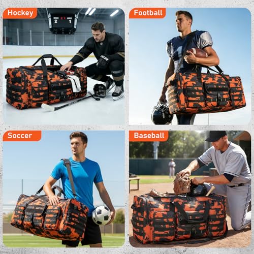 PRYXON Flame Orange 132L Heavy Duty Sports & Travel Duffle Bag