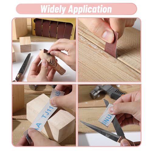 Bates- Emery Cloth Roll, 1" x 26 FT, 5 Grits, 150/240/320/400/600 Grit, Abrasive Sandpaper Roll of Sandpaper Set with Dispenser, Emery Cloth for Metal, Wood, Polishing