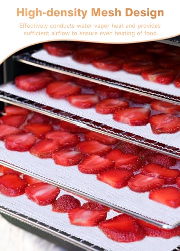 6 Pack Silicone Dehydrator Sheets 14x21 Inch Non-Stick Food-Grade Mesh Trays