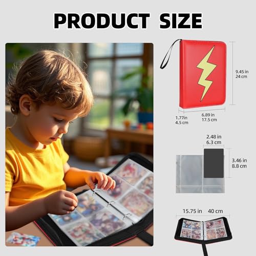 Collectible Trading Card Albums,4 Pocket Binder, 400 Double Sided PU